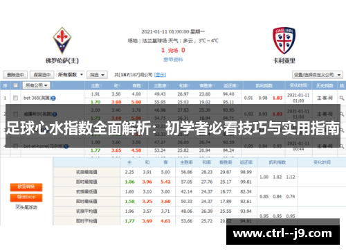 足球心水指数全面解析：初学者必看技巧与实用指南